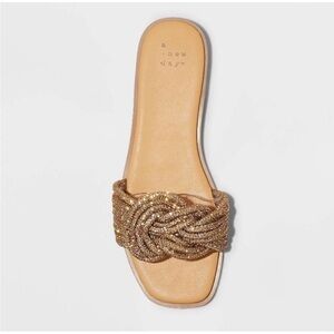 NEW Women's Iliana Slide Sandals - TARGET A New Day - Gold Size 8